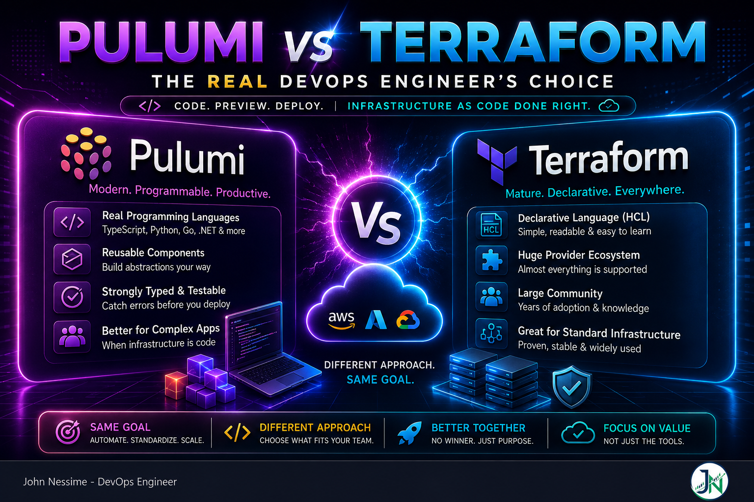 Read more about the article Pulumi vs Terraform: Choosing a Lane