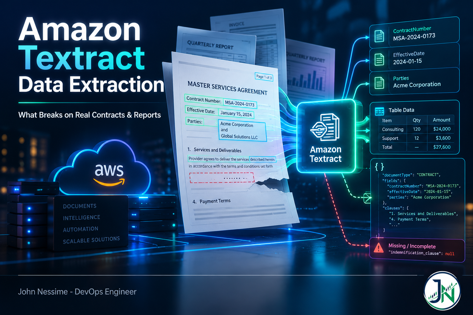 Read more about the article Amazon Textract Data Extraction: What Breaks on Real Contracts and Reports