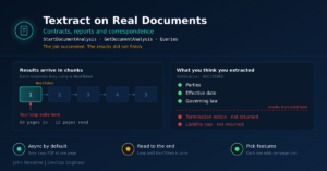Read more about the article Amazon Textract Data Extraction: What Breaks on Real Contracts and Reports