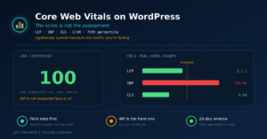 Read more about the article A 100 Score and a Failing Report: Fixing Core Web Vitals on a Real WordPress Site