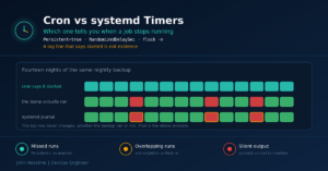 Read more about the article Cron vs systemd Timers: The Failure Modes That Decide It