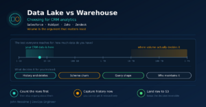 Read more about the article Data Lake vs Data Warehouse for CRM Analytics: Volume Is the Wrong Question