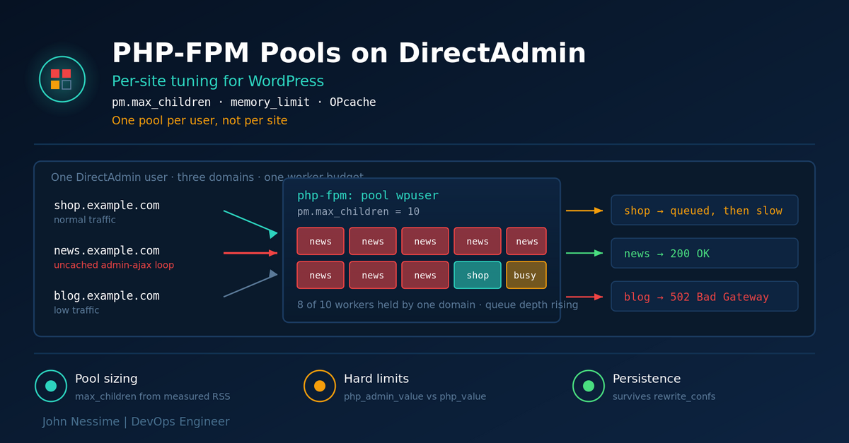 Read more about the article DirectAdmin PHP-FPM Pools: Why One WordPress Site Takes Down the Others