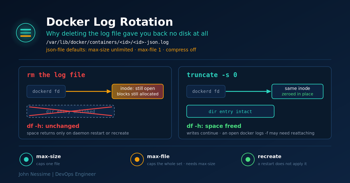 You are currently viewing Docker Logs Ate My Disk: A Working Guide to Log Drivers and Rotation