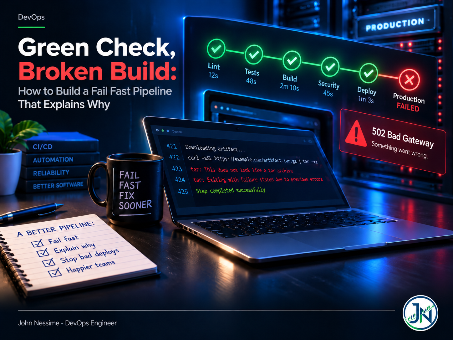 Read more about the article Green Check, Broken Build: How to Build a Fail Fast Pipeline That Explains Why