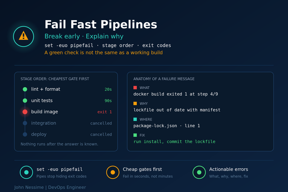 Read more about the article Green Check, Broken Build: How to Build a Fail Fast Pipeline That Explains Why