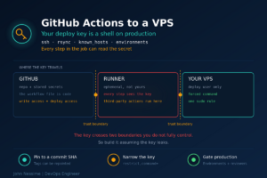 Read more about the article Your Deploy Key Is a Root Shell: GitHub Actions VPS Deployment Over SSH, Done Carefully