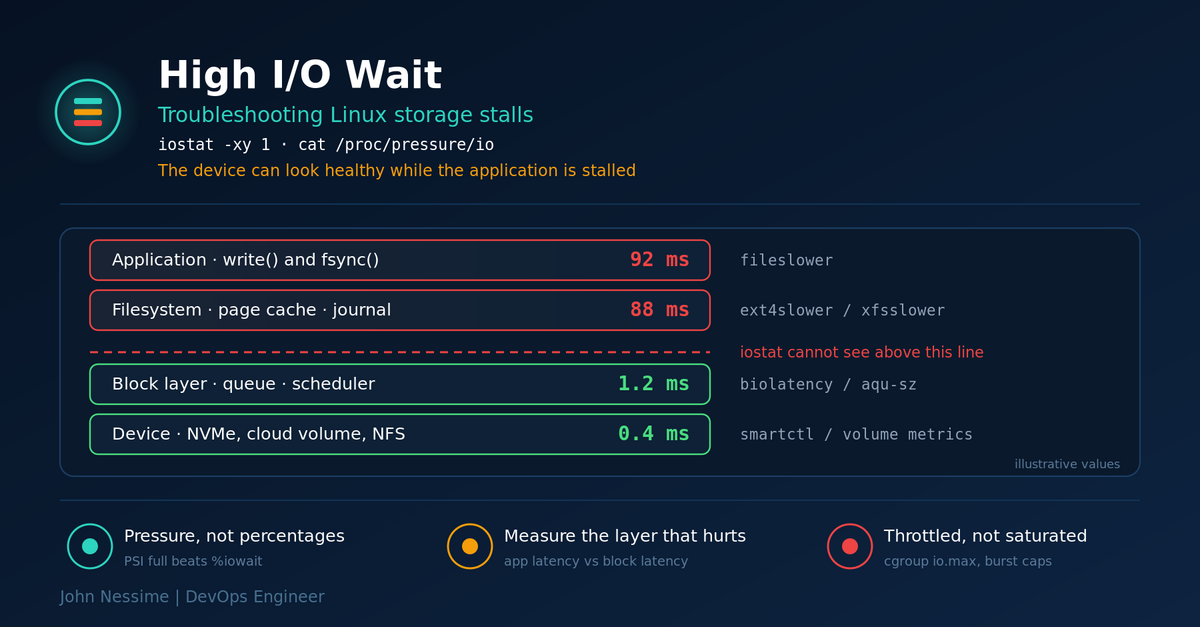 Read more about the article Troubleshooting High I/O Wait Without Blaming the Disk